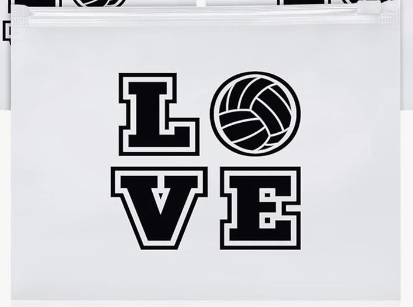 Reusable Waterproof Sports Gift Pouch- Love Volleyball