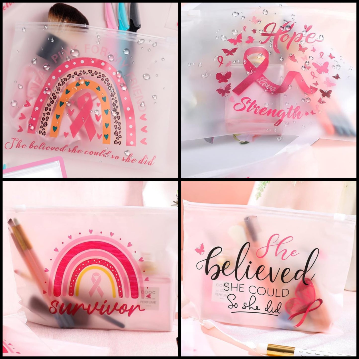 Reusable Waterproof Breast Cancer Gift Pouch