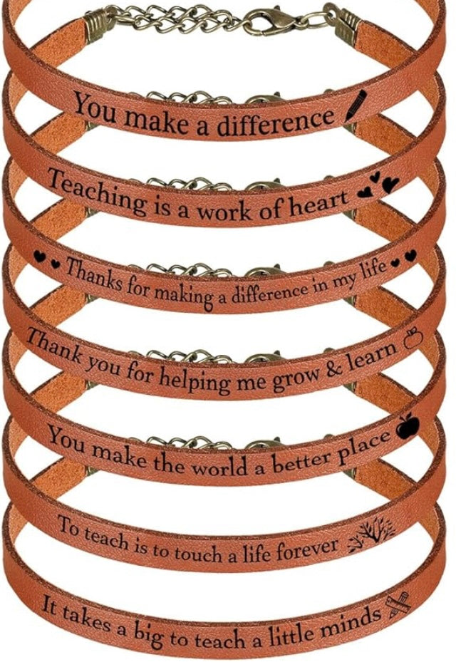 Teacher Faux Leather Bracelet