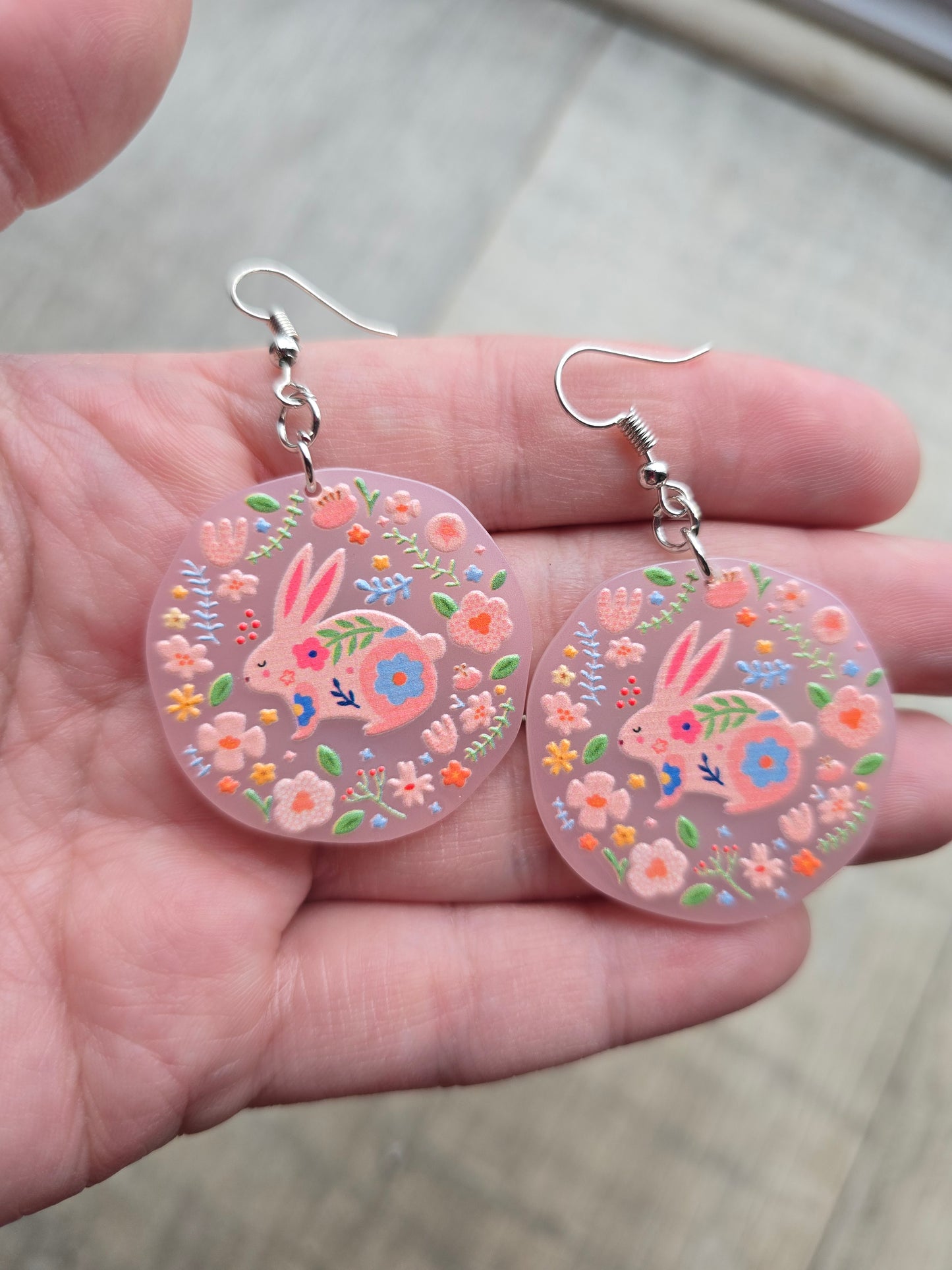 Floral Bunny Earrings