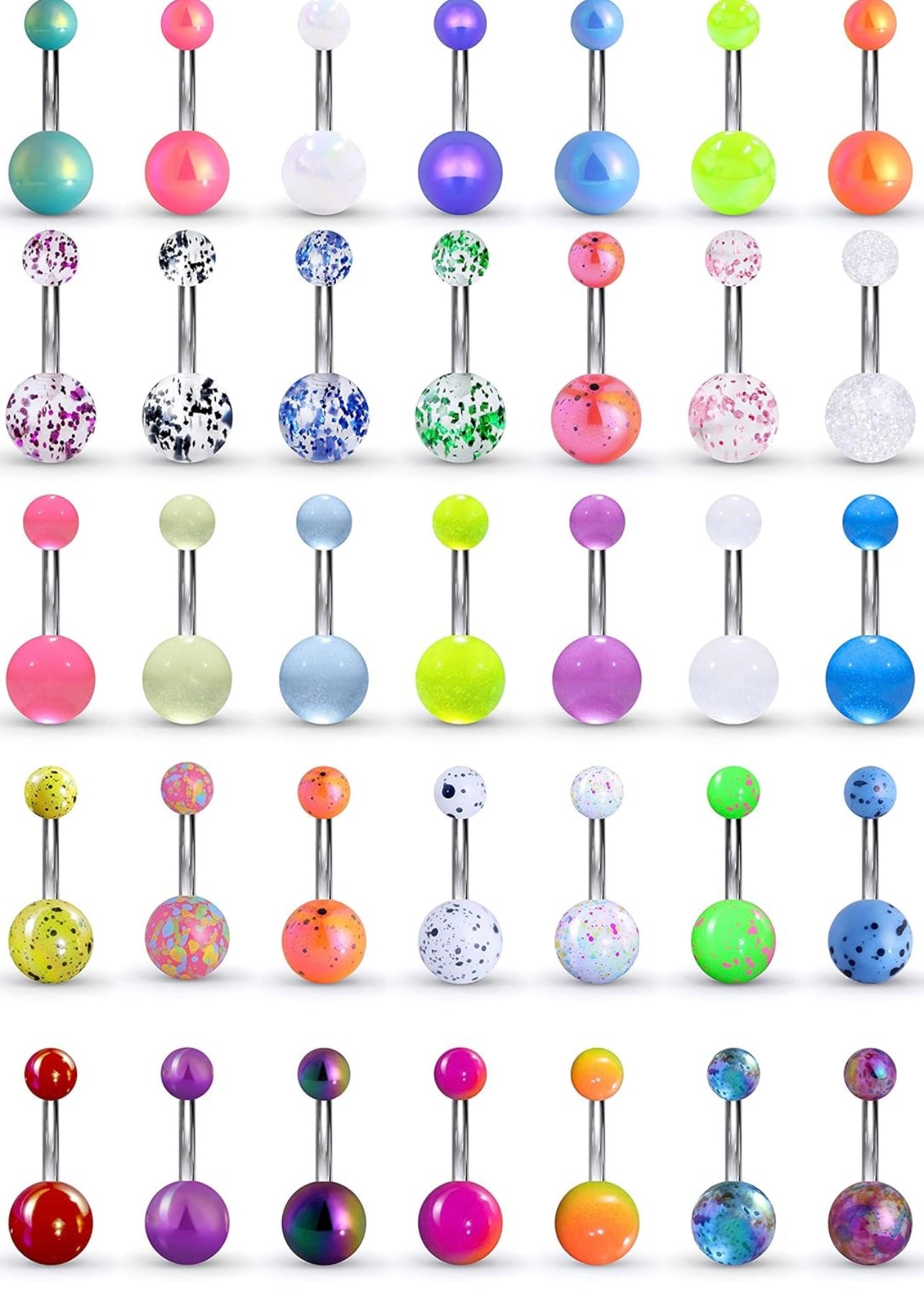 Random 14G Surgical Steel Grade Color Belly Ring