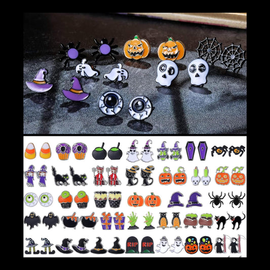 Random Halloween Enamel Stud Earrings