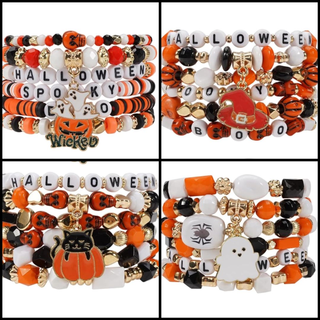 Random Halloween Beaded Bracelet