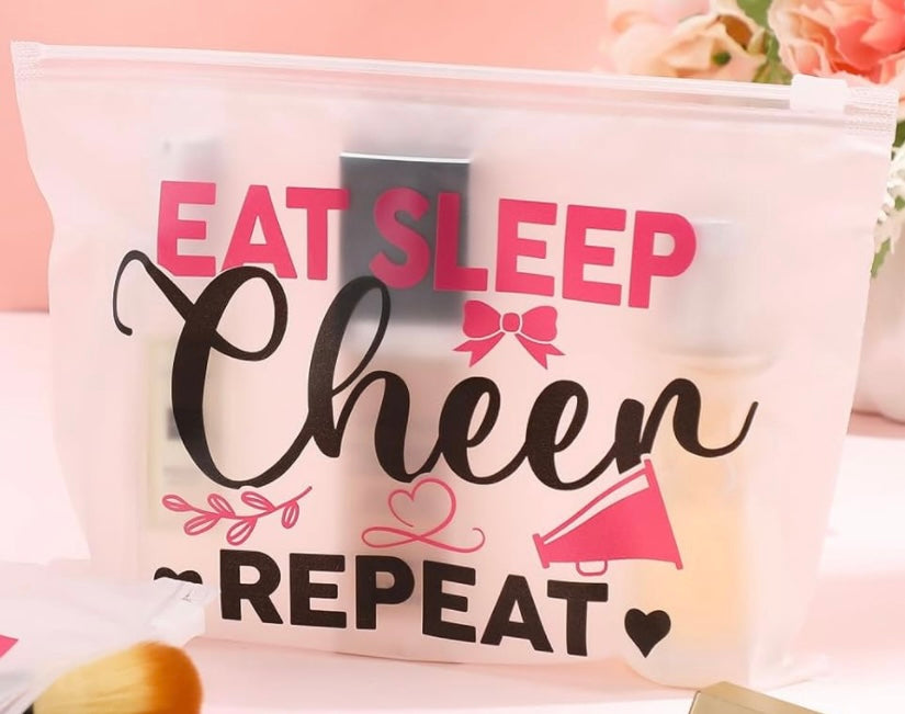 Reusable Waterproof Sports Gift Pouch- Eat Sleep Cheer Repeat