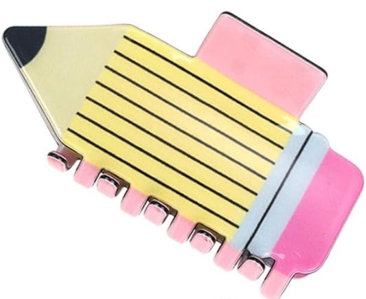 Back To School Teacher Pencil Claw Hair Clip