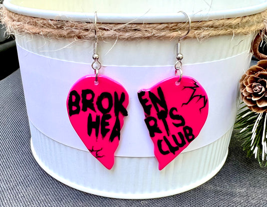 Broken Hearts Club Acrylic Earrings