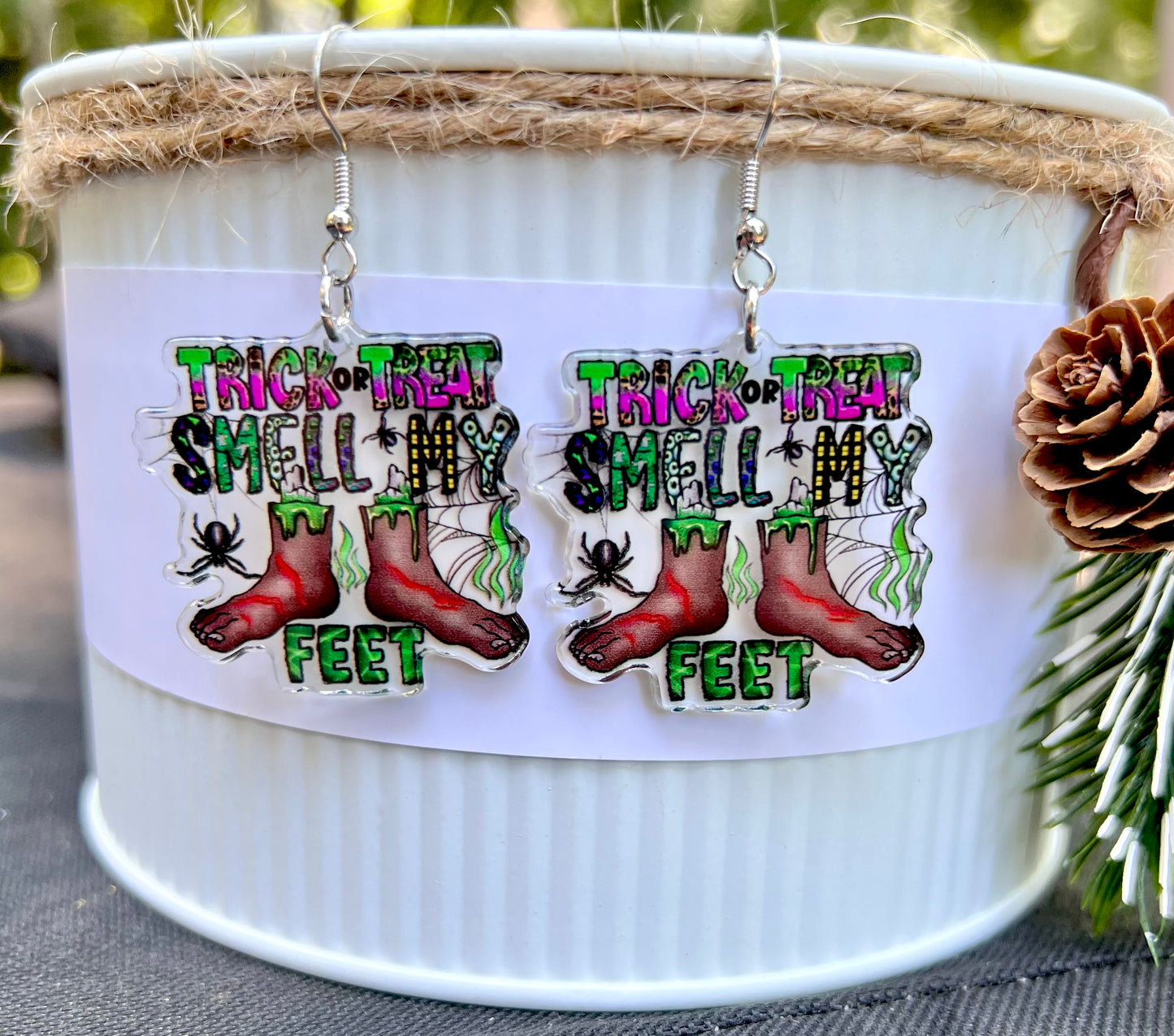 Smell My Feet Acrylic Earrings