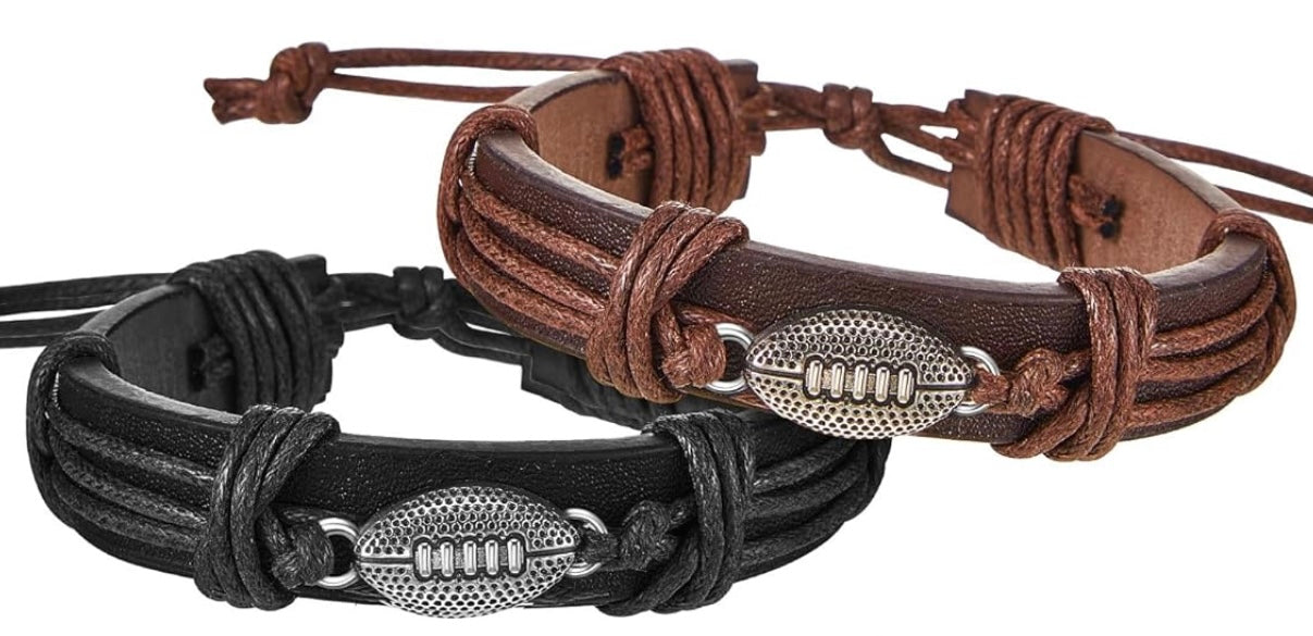 RANDOM Football Leather Bracelet