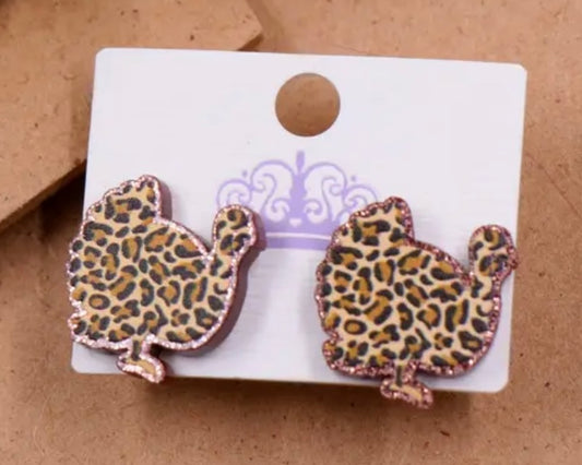 Leopard Turkey Acrylic Stud Earrings