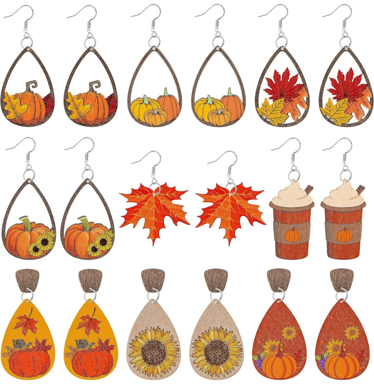 Random Autumn Wooden Earrings