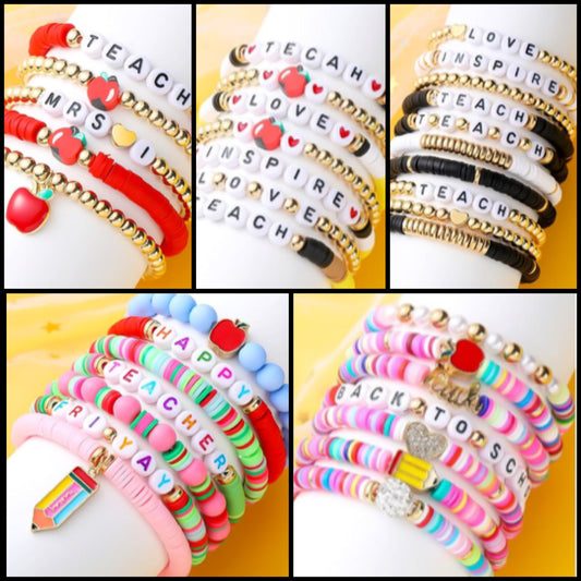 Random Teacher Back To School Beaded Friendship Bracelet