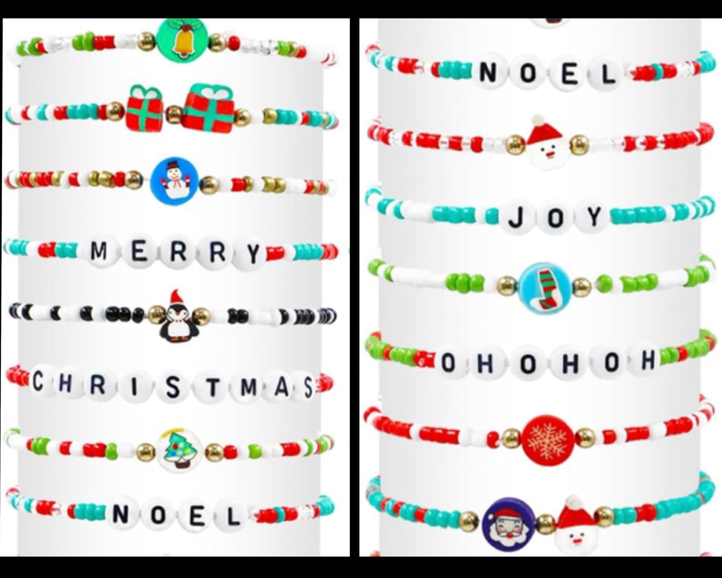 RANDOM Christmas Bead Bracelets- For Kids And Adults.