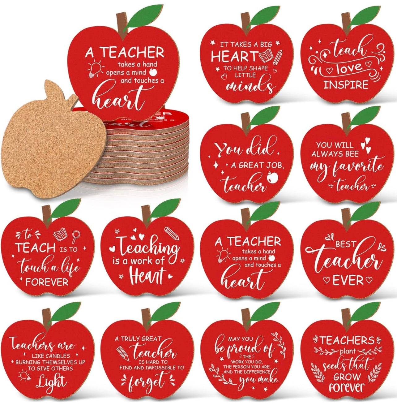 RANDOM Back To School Teacher Coasters- Random Designs.