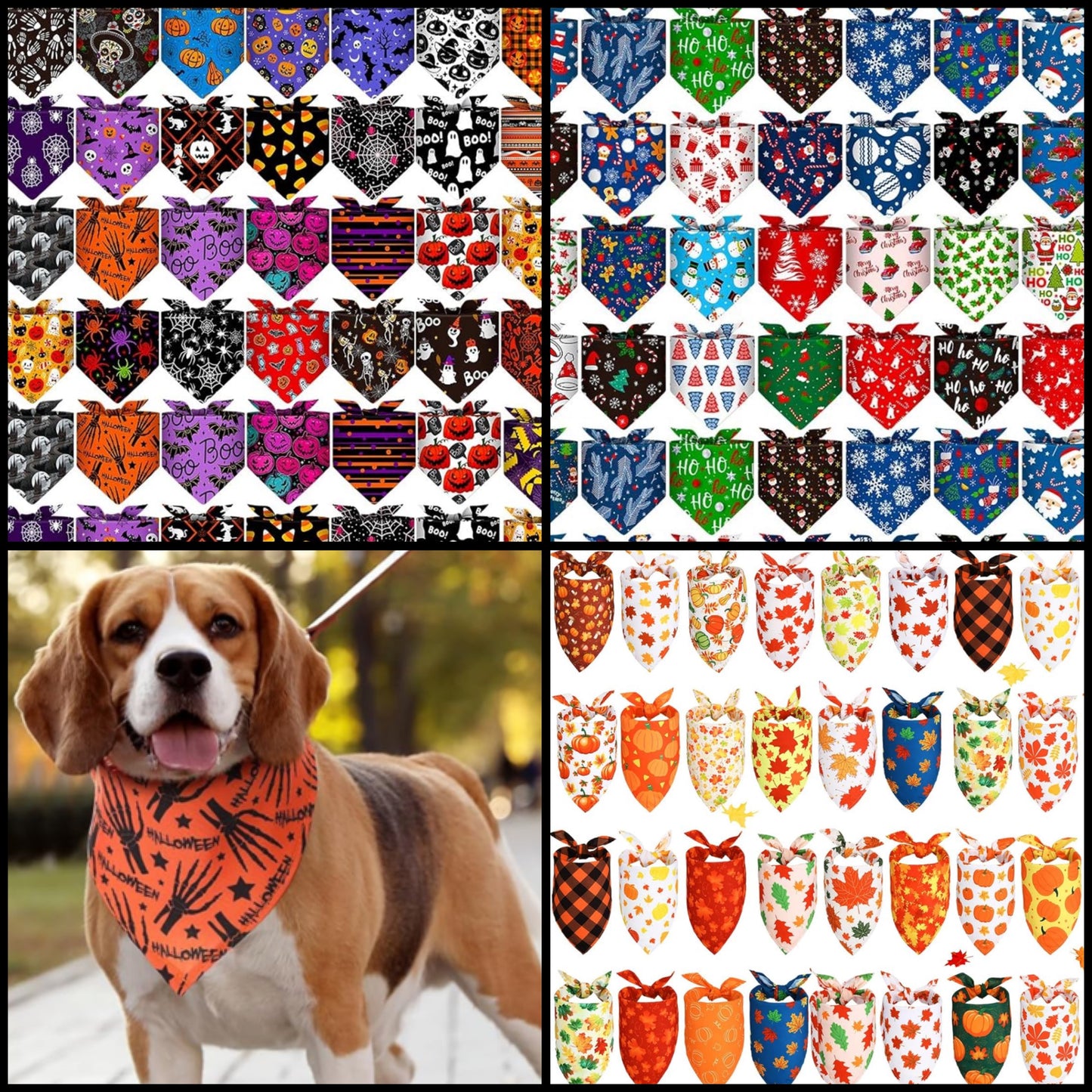 Random Fall/Halloween/Christmas Dog/Cat Bandanas