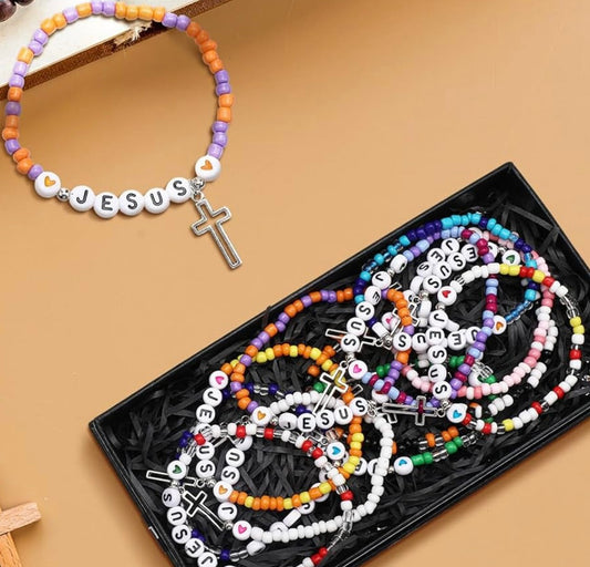 RANDOM Jesus Bead Bracelets- For Kids And Adults.