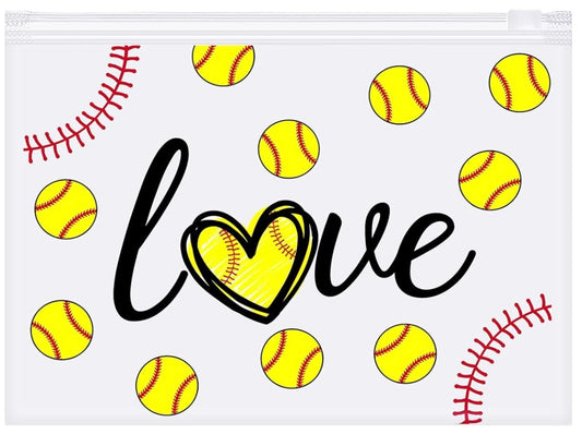 Reusable Waterproof Sports Gift Pouch- Softball Love