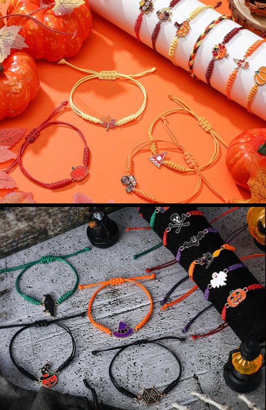 Random Halloween/Fall Charm Adjustable Bracelet