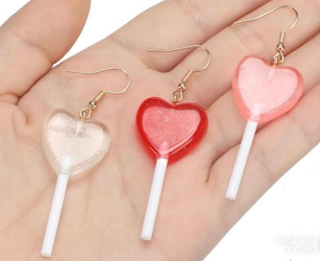 Random Valentine Lollipop Acrylic Earrings