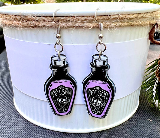 PREORDER HALLOWEEN ROUND TWO Poison Potion Acrylic Earrings