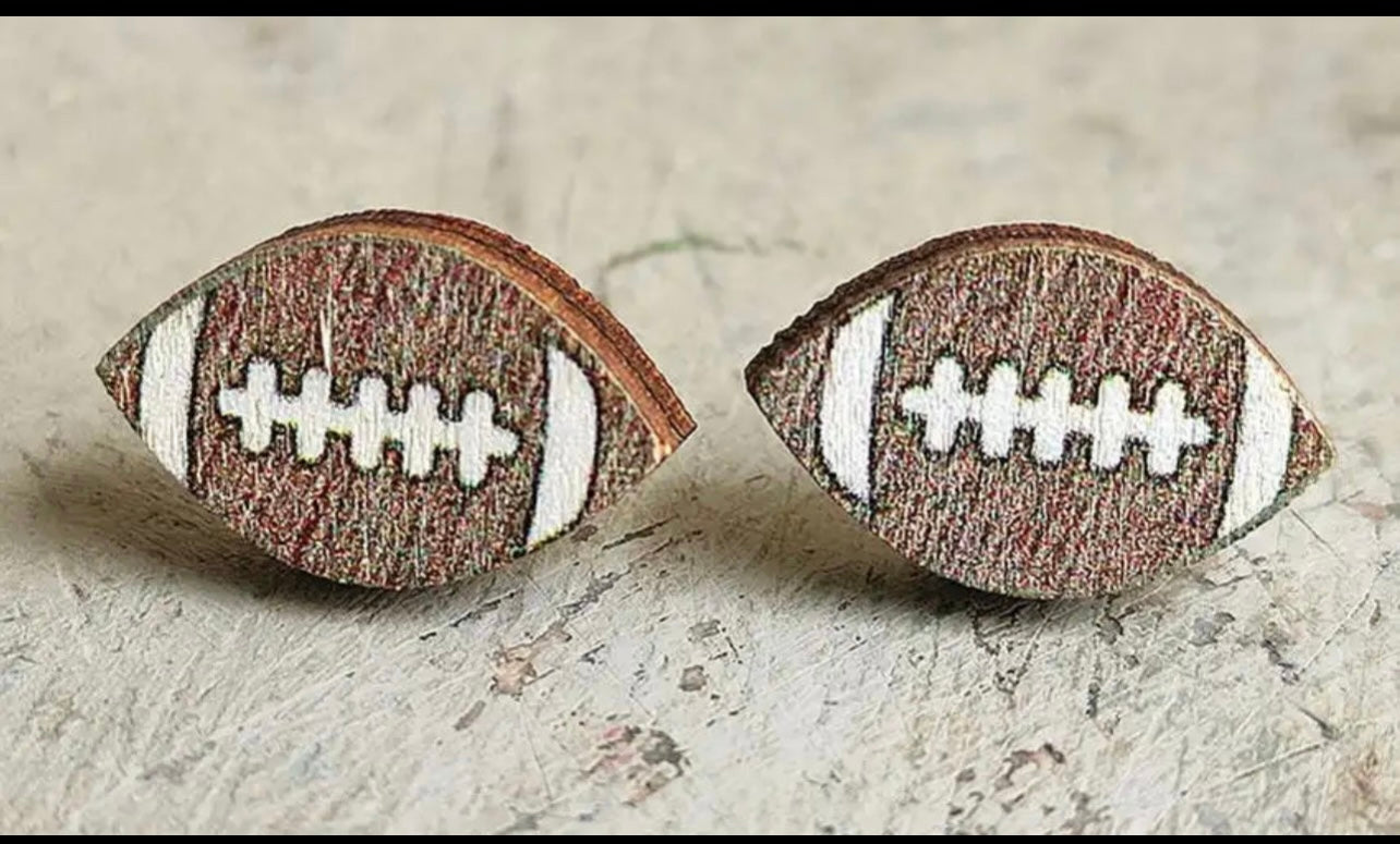 Sports Wooden Stud Earrings