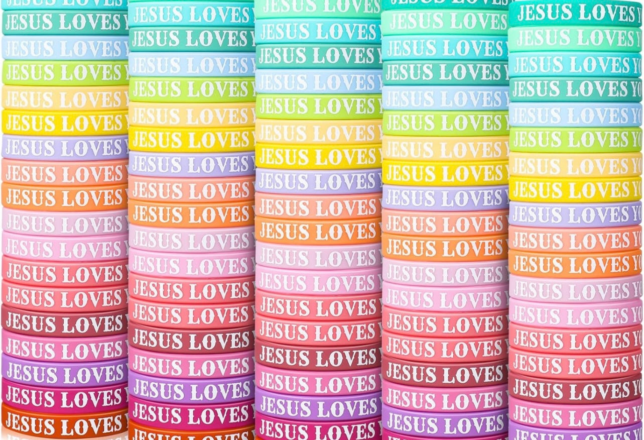 Random Jesus Loves You Silicone Bracelet