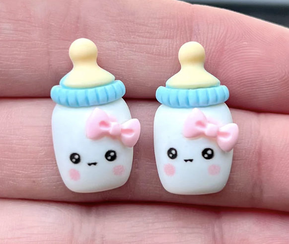 Baby Bottle Resin Stud Earrings