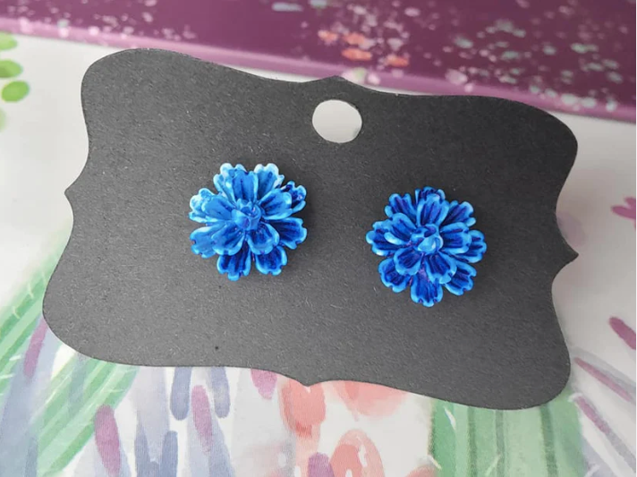 Random-11 mm Tie Dye Flower Earrings