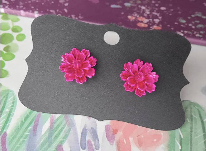 Random-11 mm Tie Dye Flower Earrings