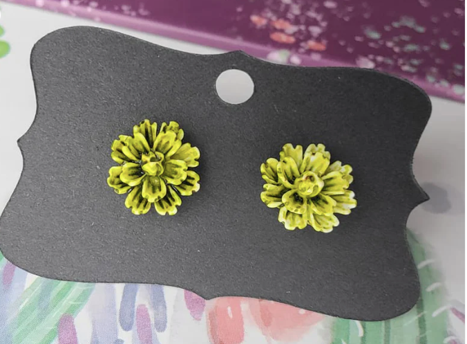 Random-11 mm Tie Dye Flower Earrings