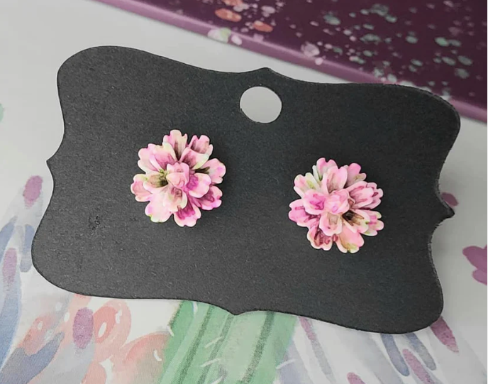 Random-11 mm Tie Dye Flower Earrings