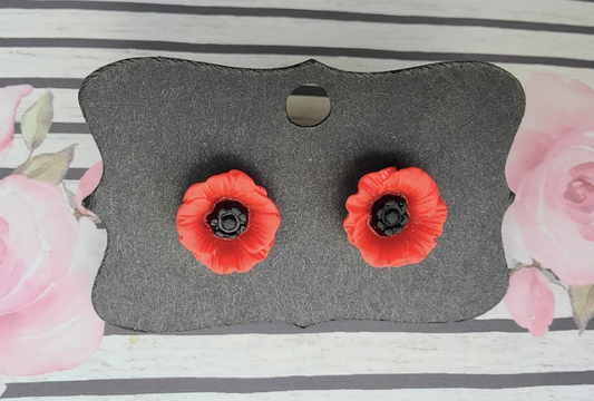 Poppy Resin Stud Earrings