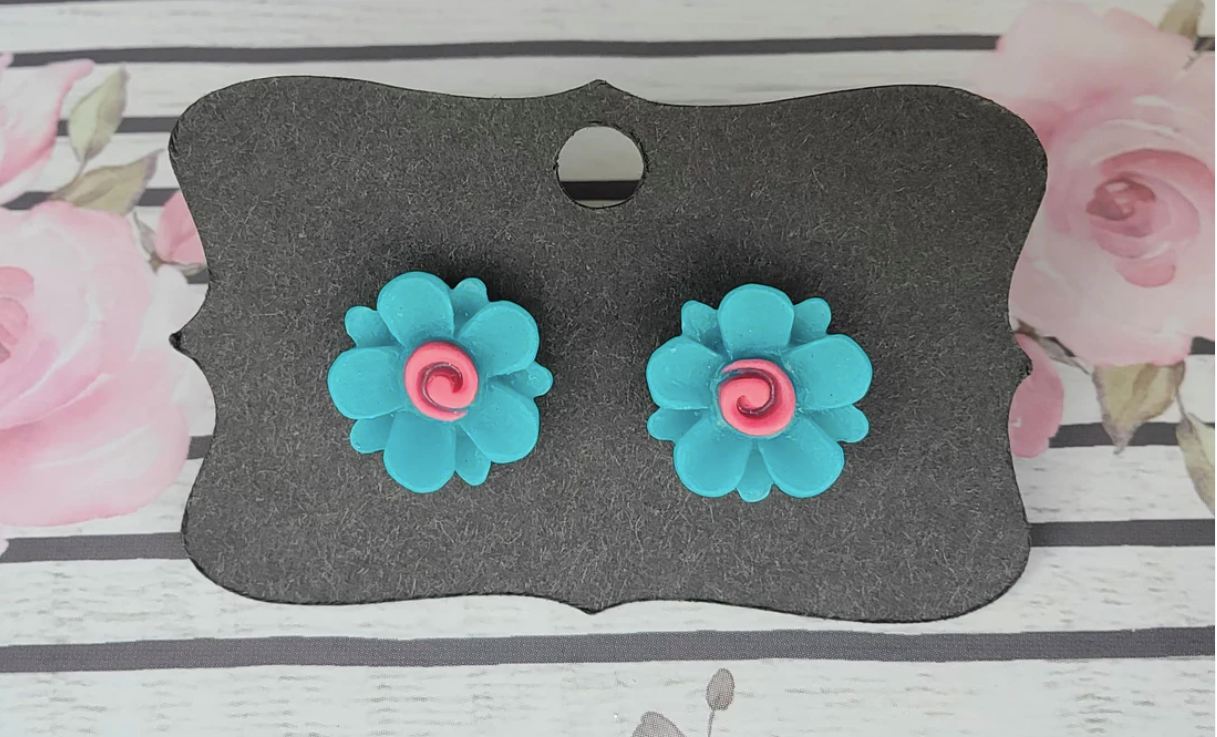 Random- 14 MM Swirl Flower Earrings