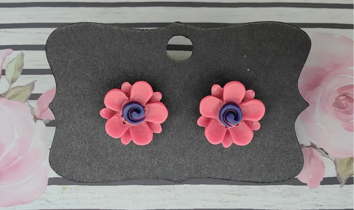 Random- 14 MM Swirl Flower Earrings