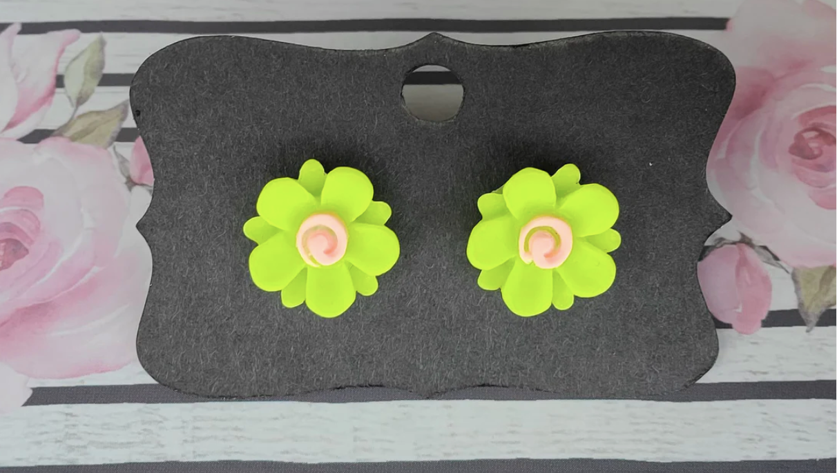 Random- 14 MM Swirl Flower Earrings