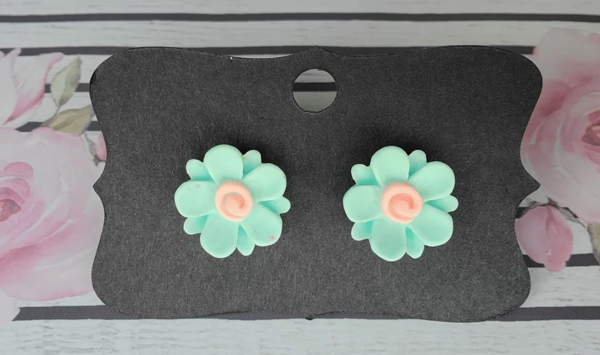 Random- 14 MM Swirl Flower Earrings