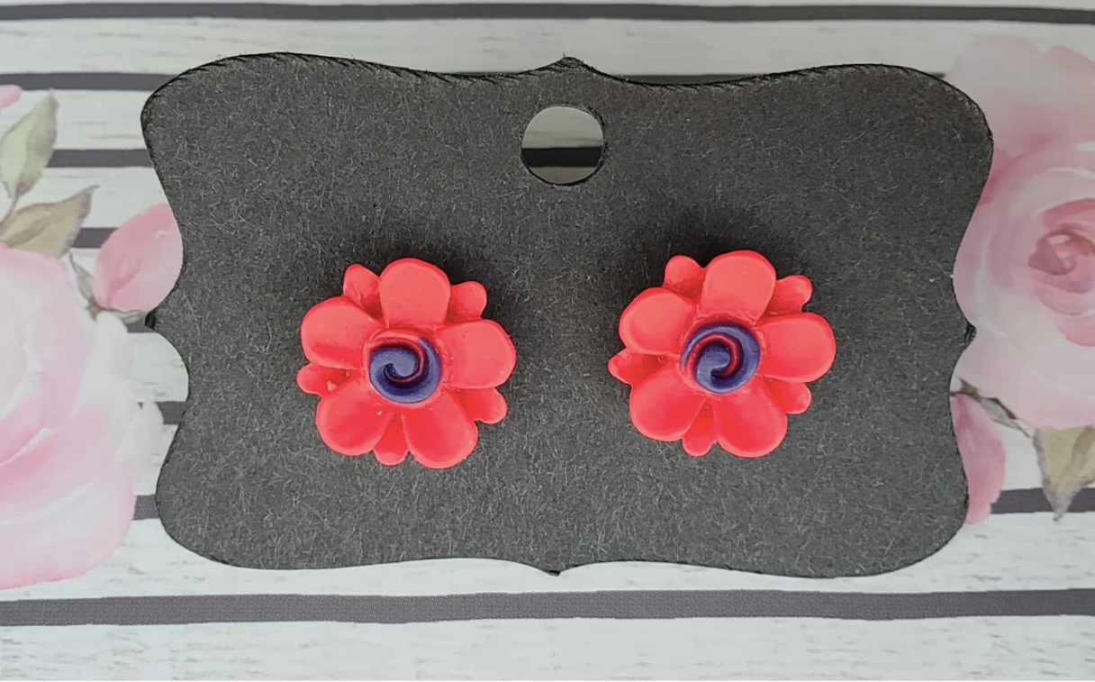 Random- 14 MM Swirl Flower Earrings