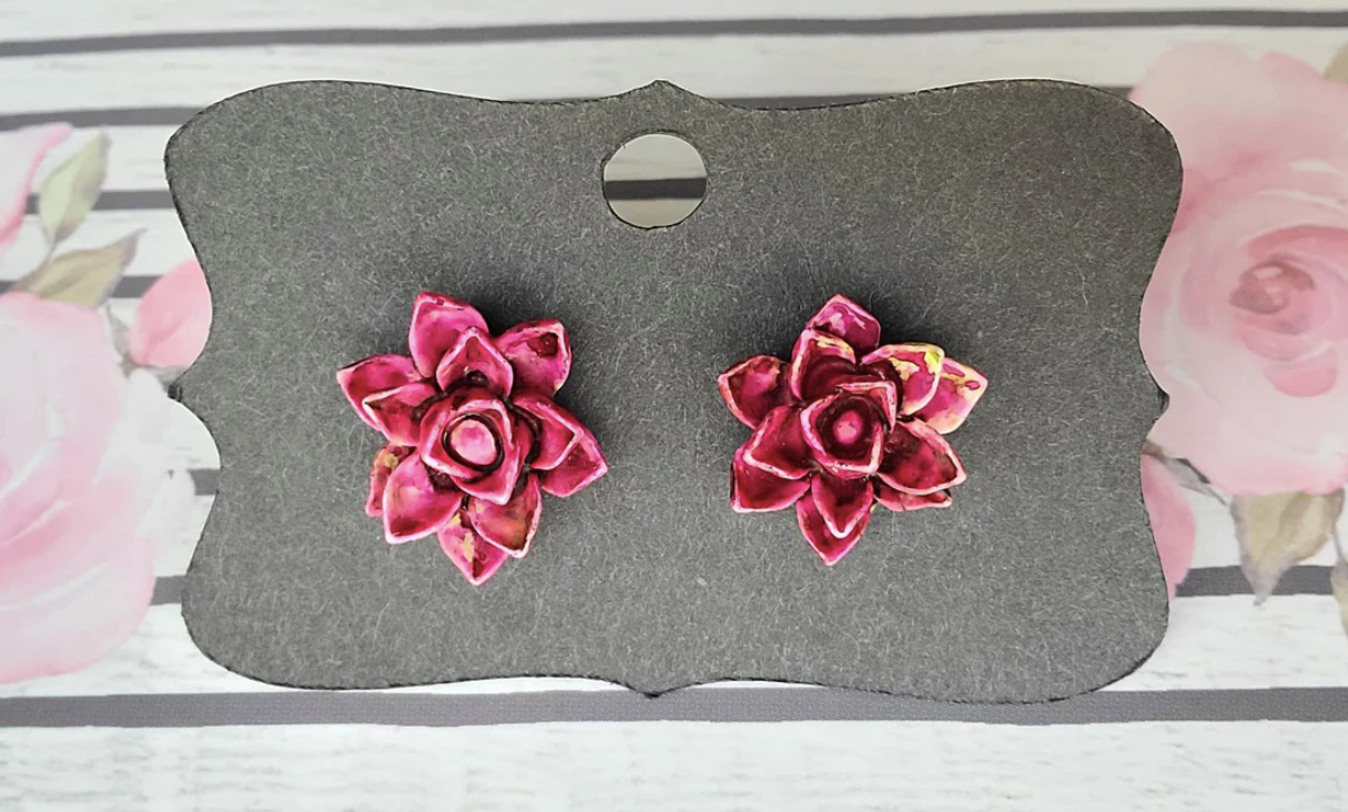 Random- 14 MM Tie Dye Succulent Earrings