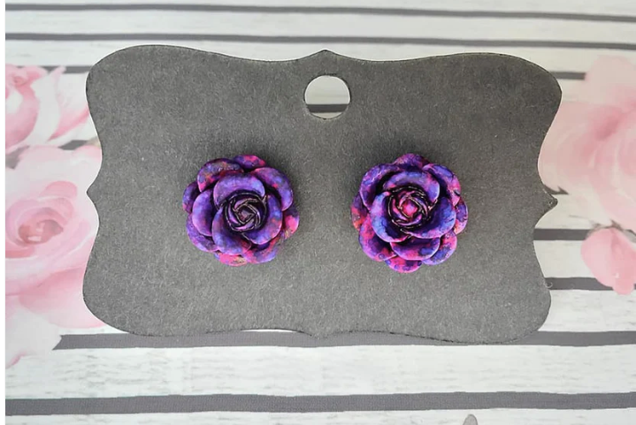 Random-14mm Tie Dye ROSE Earrings