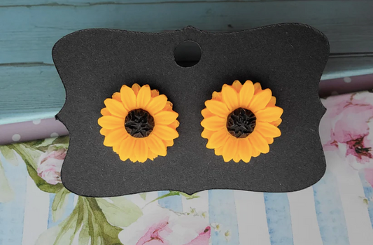 Sunflower Resin Stud Earrings