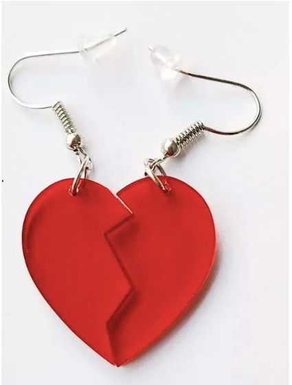 Anti-Valentine Acrylic Earrings