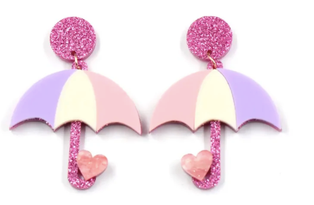 April Showers Umbrella Acrylic Earrings