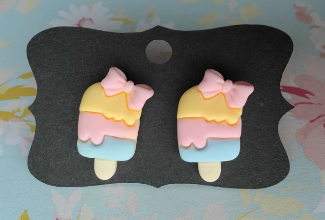 Bow Icecream Popsicle Earrings