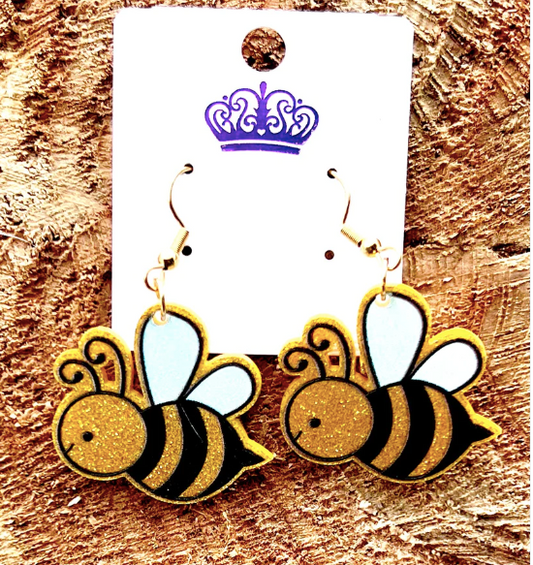 Bumblebee #1 Acrylic Earrings