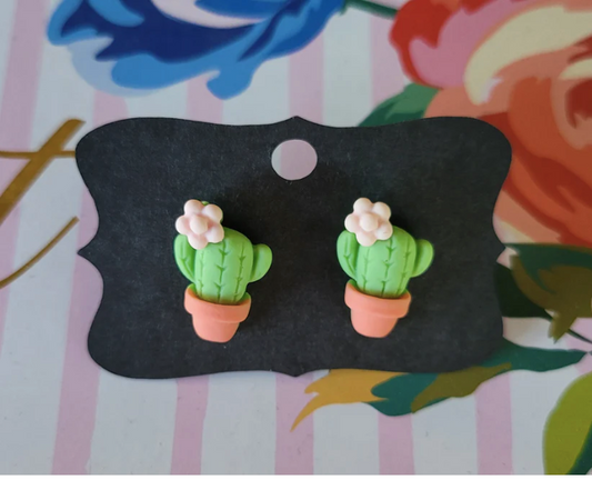 Cactus Flower Resin Earrings