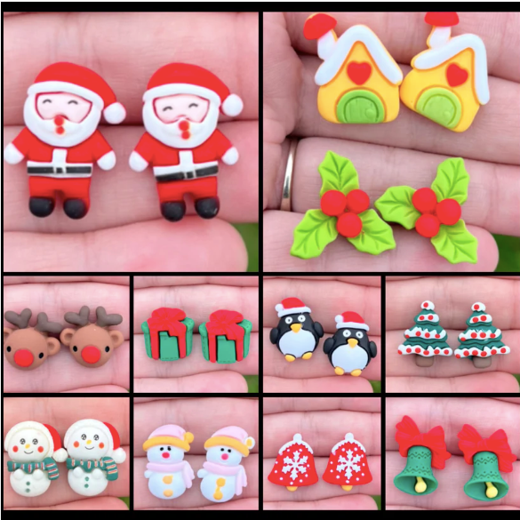 Christmas Resin Stud Earrings