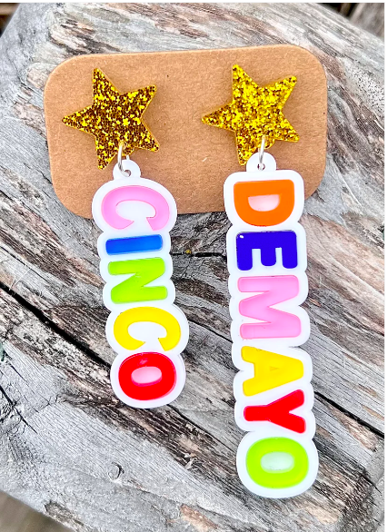 Cinco De Mayo Star Acrylic Earrings