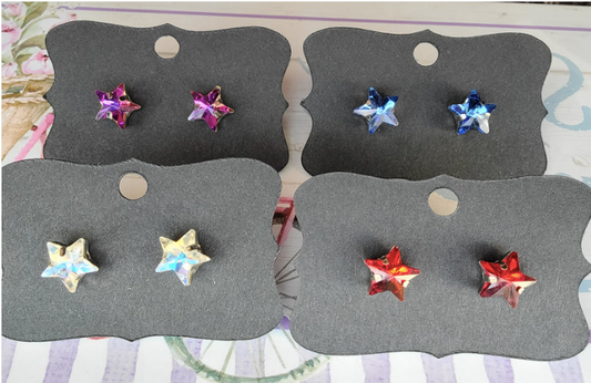 FOURTH OF JULY RHINESTONE STAR Stud Earrings