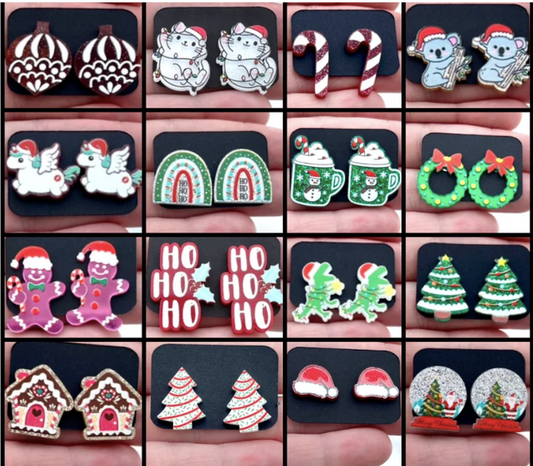 Christmas Stud Acrylic Earrings