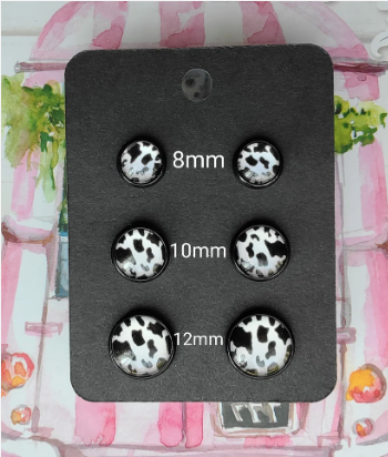 COW Black Bezel Cabachon Earrings