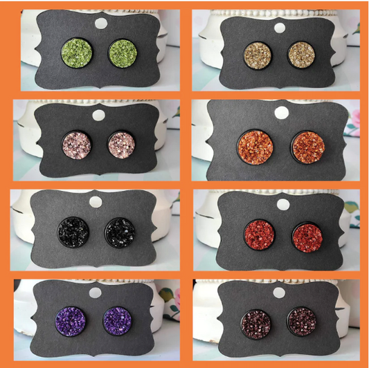 FALL EDITION- RANDOM Black Bezel Druzy Earrings